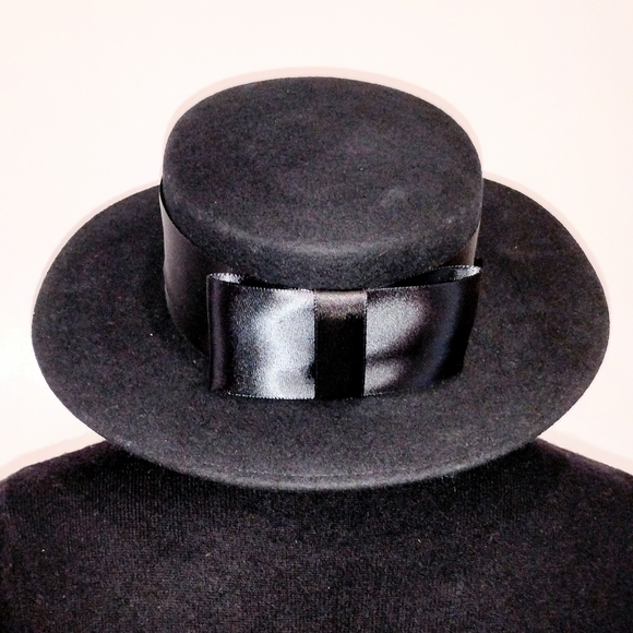 VINTAGE BLACK WOOL HAT - Picture 8 of 8